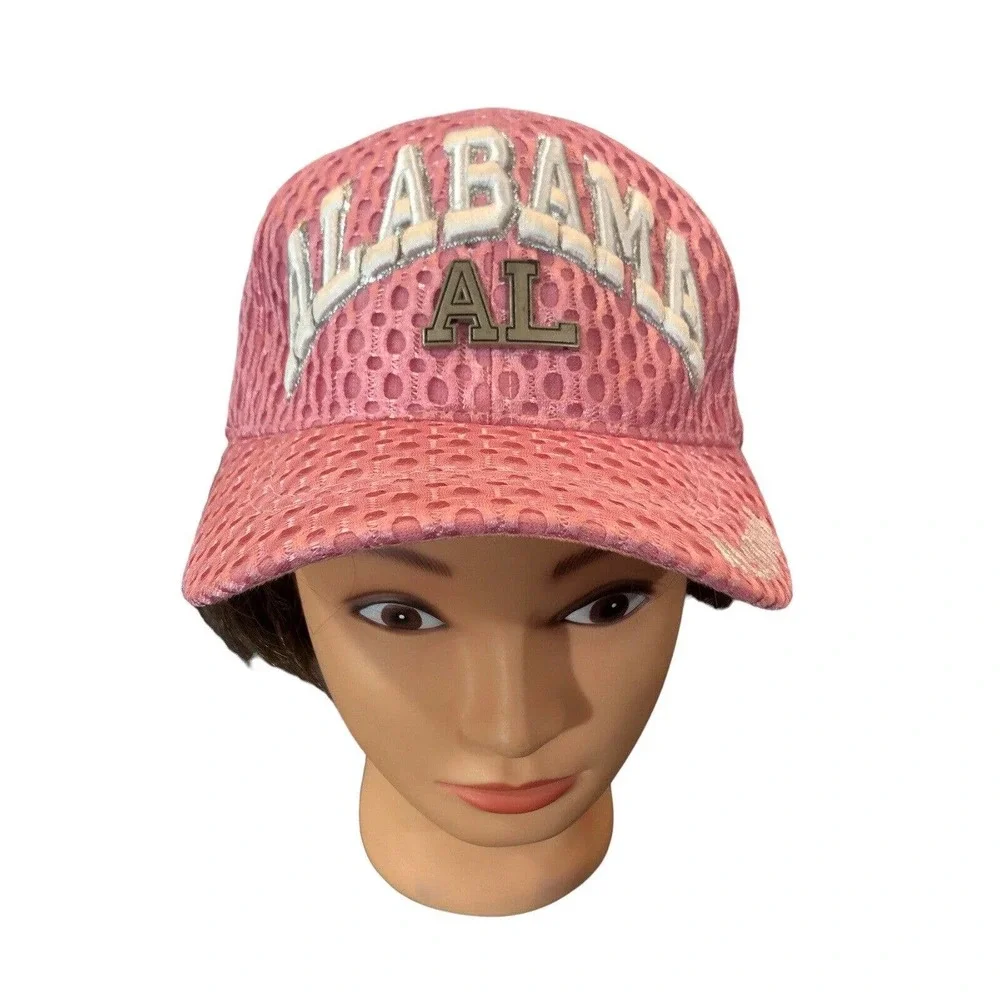 ALABAMA‎ AL Baseball Cap Hat Pink Adjustable Strapback Mesh Structured 6-Panel